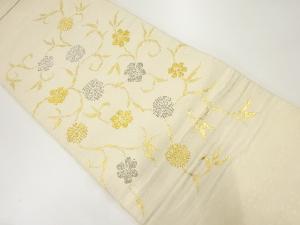 アンティーク　本金箔花唐草模様刺繍袋帯（着用可）